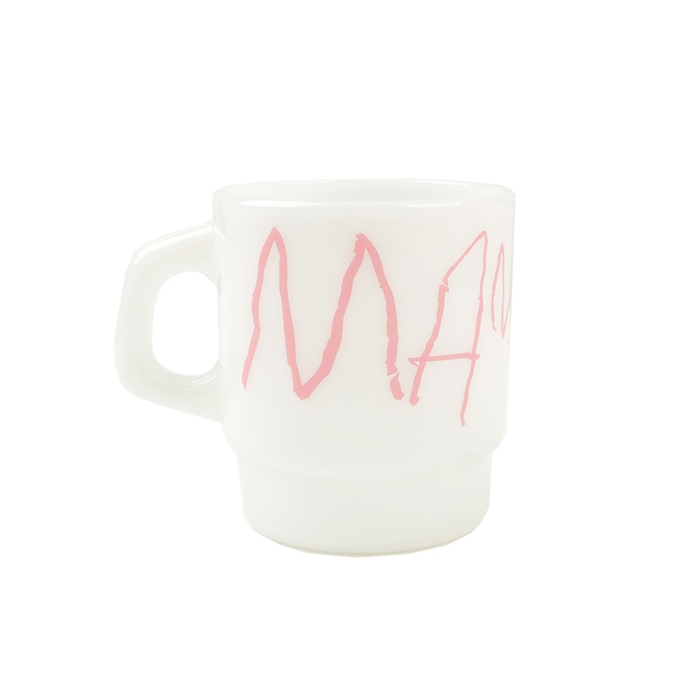 Mansion Milk Glass - White/Pink