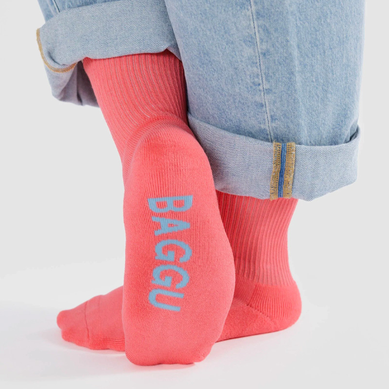 Ribbed Sock - Watermelon Pink