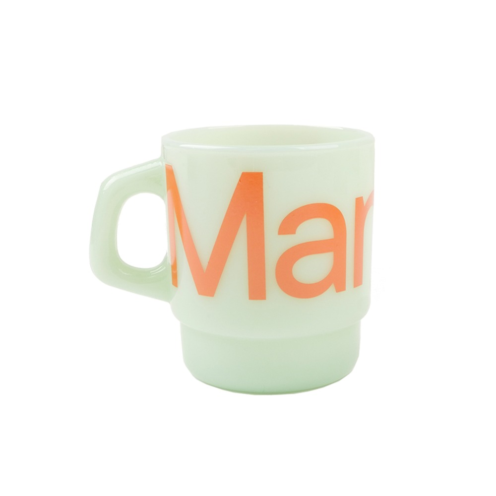 Mansion Milk Glass - Green/Orange