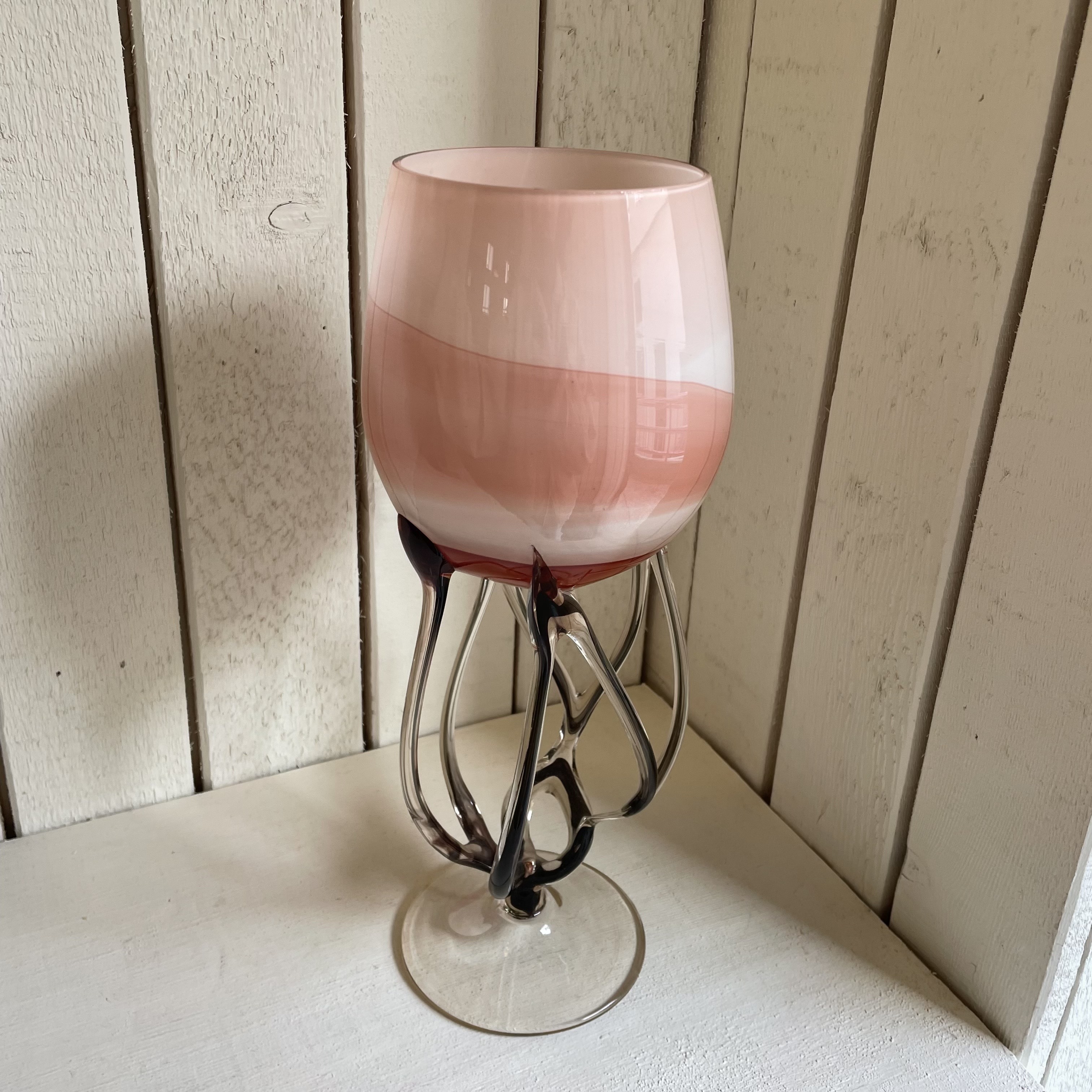 Vintage Pink Whirlpool Glass