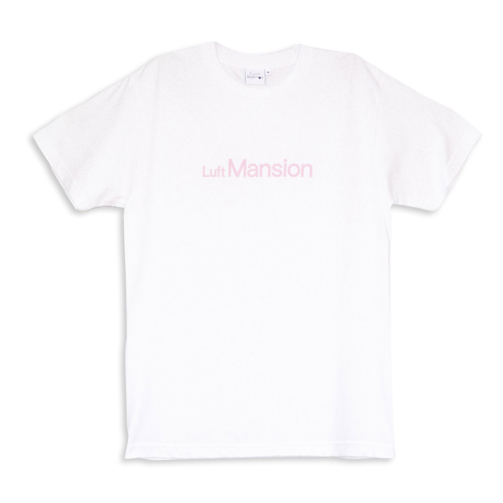 Pink Logo Luft Mansion T-Shirt White
