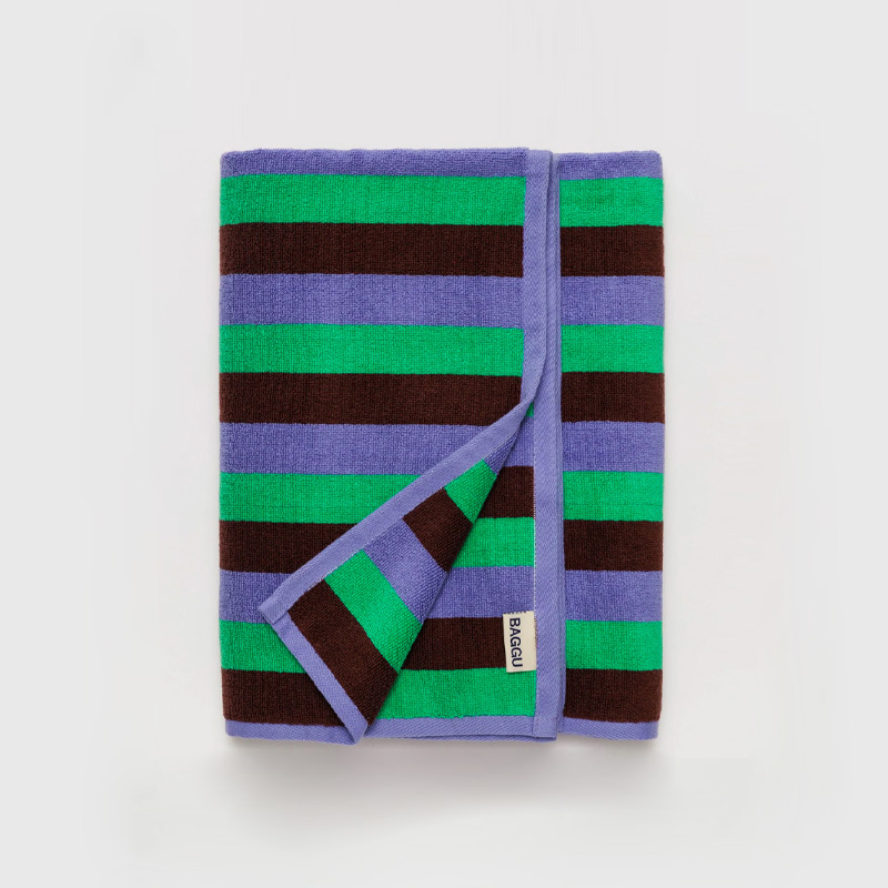 Bath Towel Mint 90&#039;s Stripe