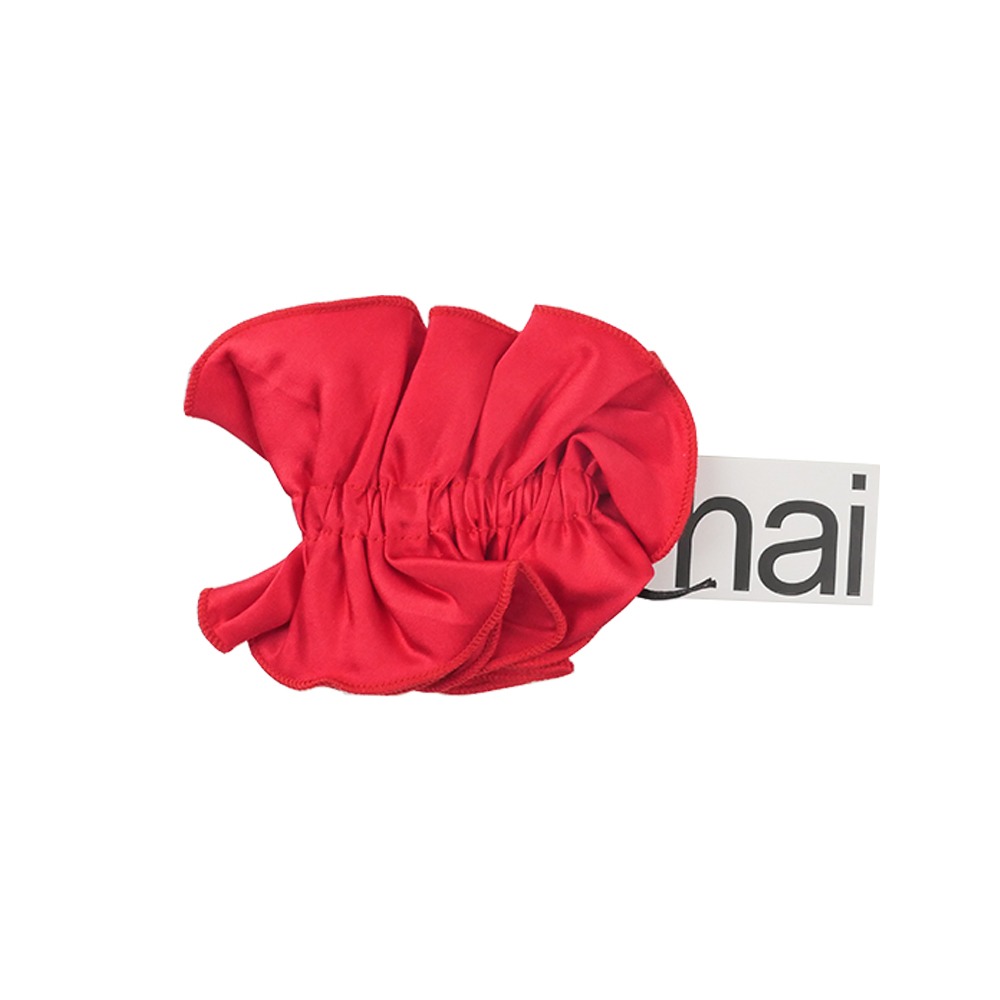 Double Frill Scrunchie Red