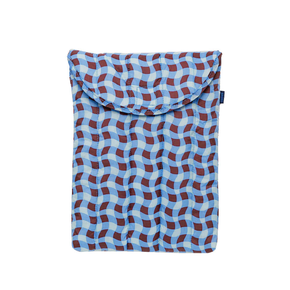 Puffy Laptop Sleeve 13&quot;/14&quot; Wavy Gingham  Blue