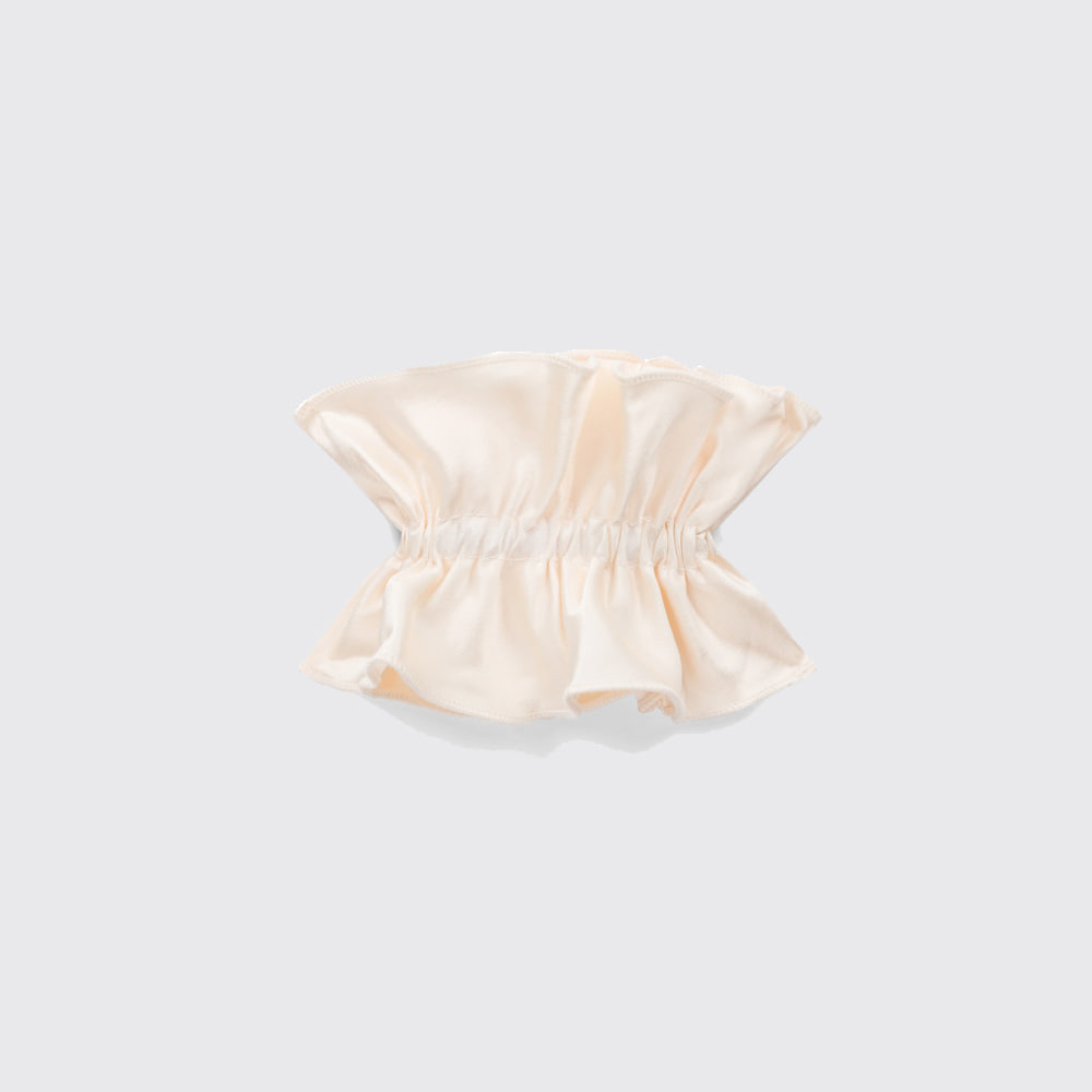 Double Frill Scrunchie Ivory